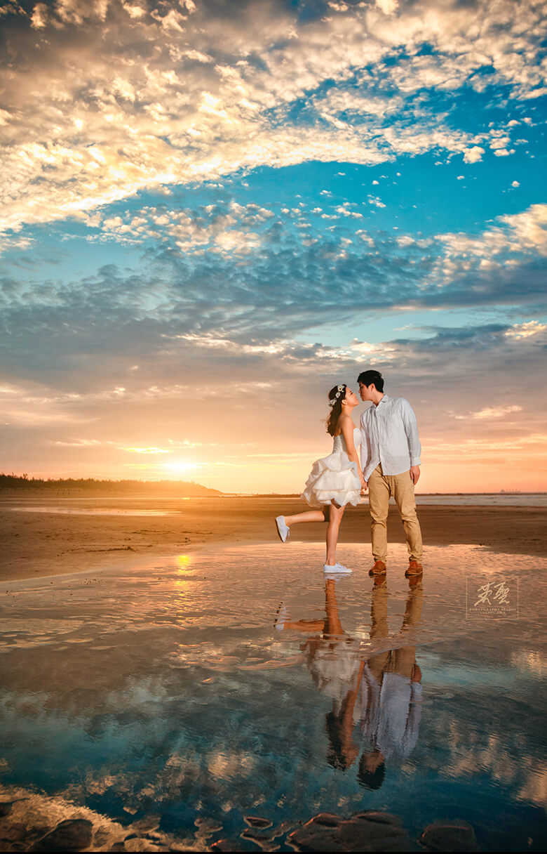 {婚攝英聖 |自主婚紗 }~婉婷_祐丞~花卉實驗中心-沙崙海灘-造型：Yuki Yen 白色夢幻