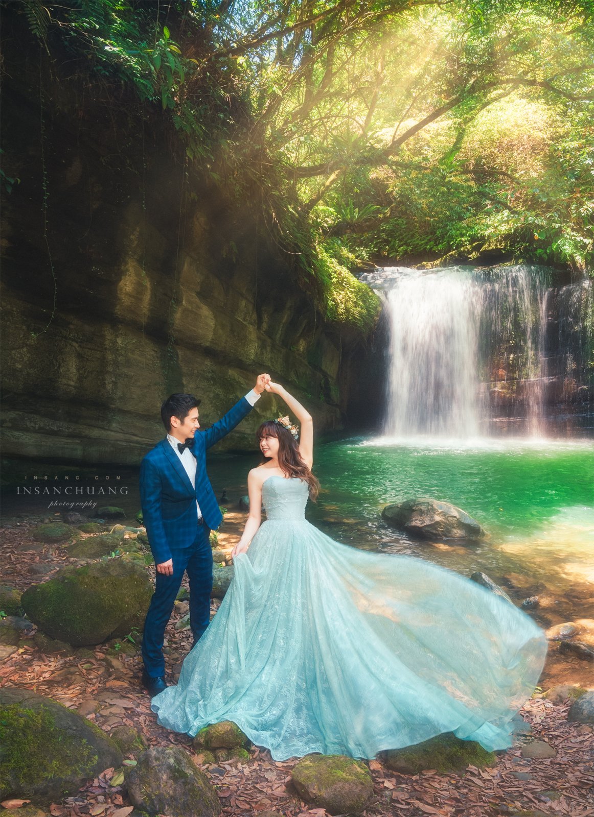 {婚攝英聖 |自主婚紗 }~ Tony+Vivian婚紗-望谷瀑布-陽明山黑森林-真愛桃花源-造型: 晼屏