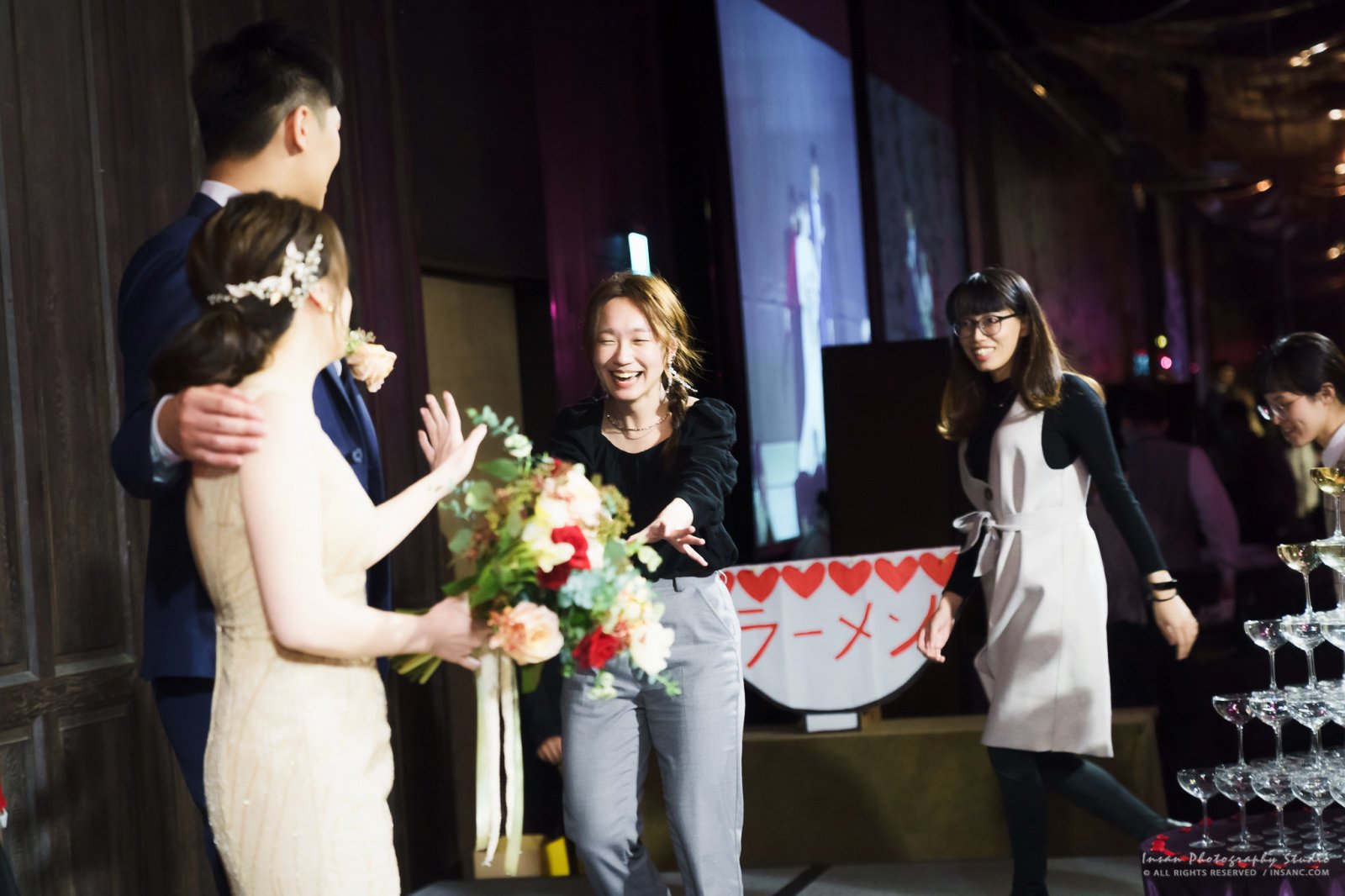 婚攝英聖-君品宴客抽捧花活動