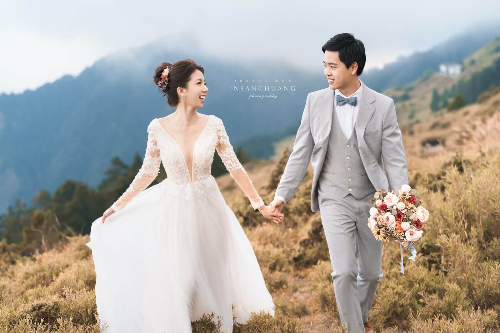 {婚攝英聖 |自主婚紗}Jiun Yi+貞瑜合歡山婚紗-青青草原雲海夕陽婚紗-高山婚紗-造型:崔羿樂