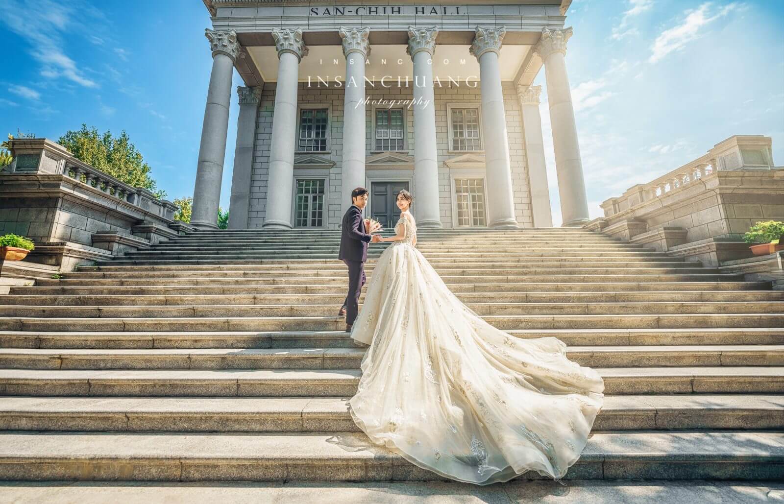 {婚攝英聖 |自主婚紗}鉦洋+Stacy婚紗-台北婚紗景點大同大學-陽明山黑森林-沙崙海灘-造型:晼屏
