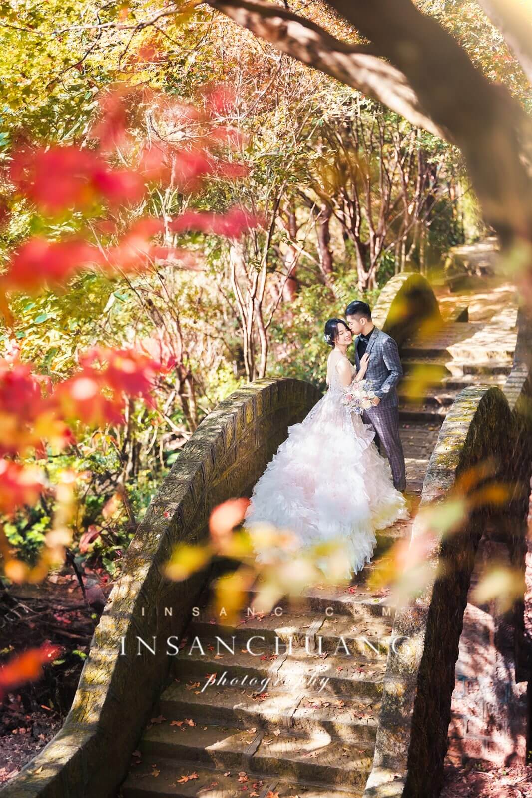 {婚攝英聖 |自主婚紗}Ning+人傑楓葉婚紗-拱北殿-淡水老街-沙崙海灘-造型:朵咪