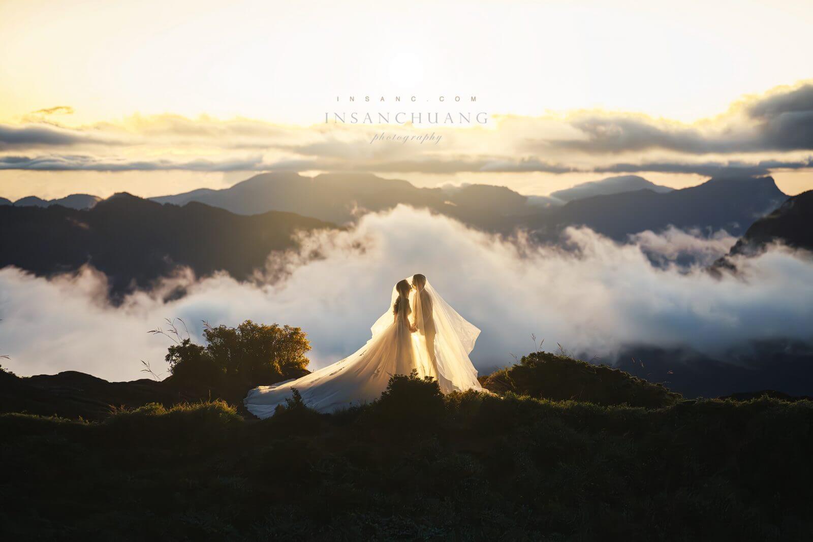 當白牆散去，光灑下來的那一刻：Jason+Lydia合歡山高山婚紗-造型:朵咪