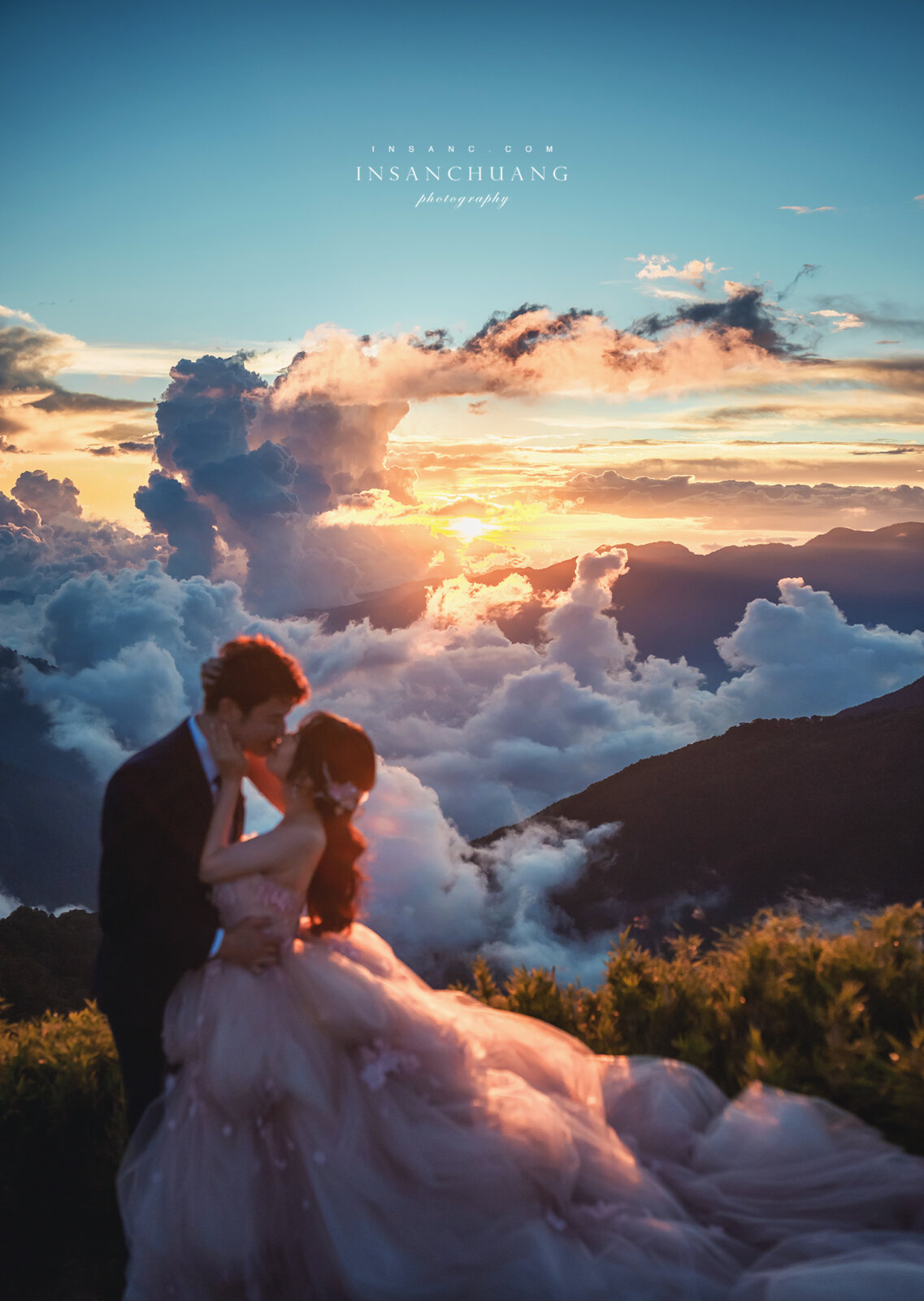 合歡山上的電影時刻：阿星+希希合歡山高山婚紗-造型:朵咪