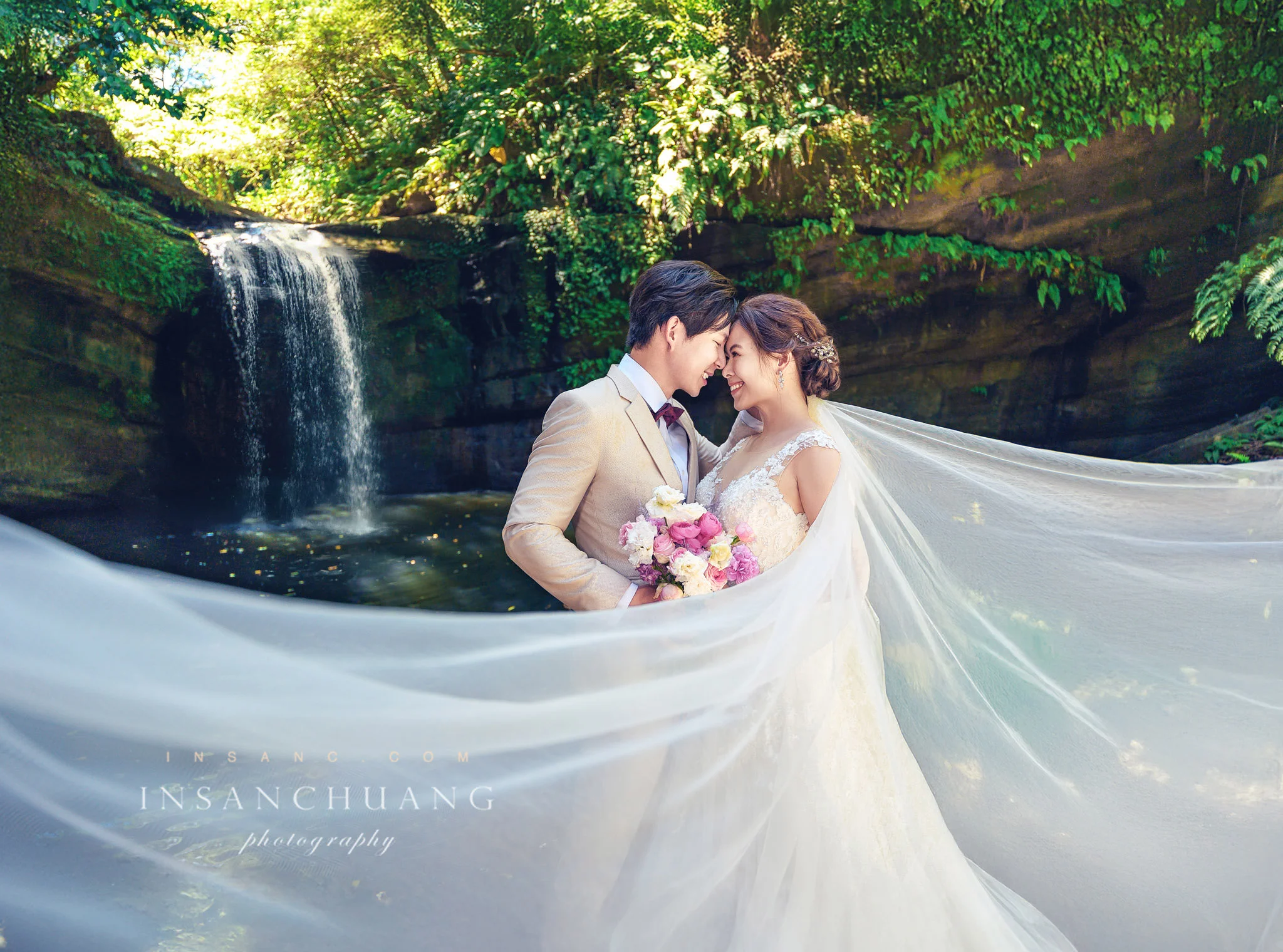 {婚攝英聖|自主婚紗}Victor+Tiffany婚紗-桃源谷-望谷瀑布-東北角神秘海岸-洲子灣海灘-造型:朵咪 婚攝英聖