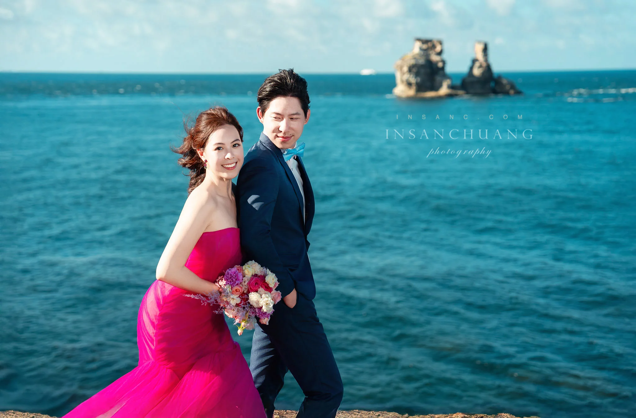 {婚攝英聖|自主婚紗}Victor+Tiffany婚紗-桃源谷-望谷瀑布-東北角神秘海岸-洲子灣海灘-造型:朵咪 婚攝英聖