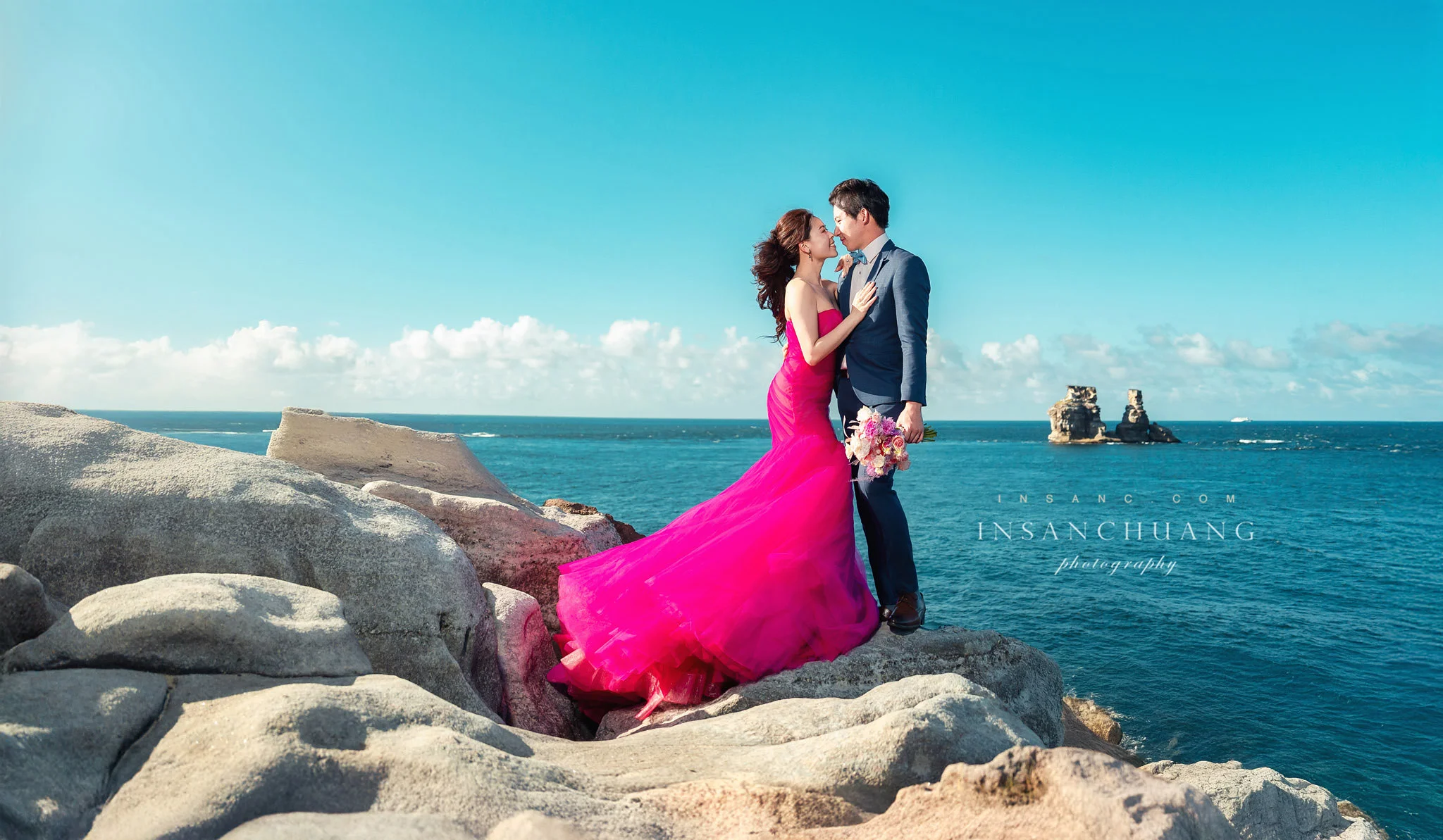 {婚攝英聖|自主婚紗}Victor+Tiffany婚紗-桃源谷-望谷瀑布-東北角神秘海岸-洲子灣海灘-造型:朵咪 婚攝英聖