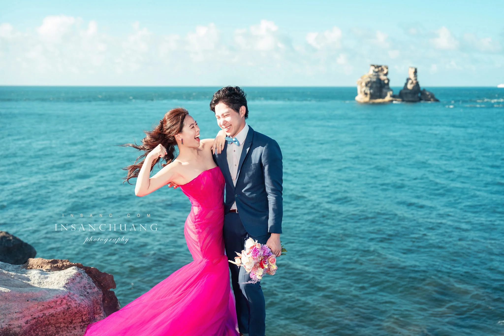 {婚攝英聖|自主婚紗}Victor+Tiffany婚紗-桃源谷-望谷瀑布-東北角神秘海岸-洲子灣海灘-造型:朵咪 婚攝英聖